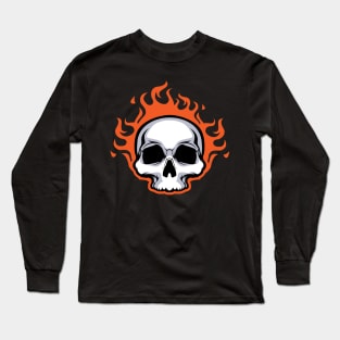 Ghost Rider Skull on Fire Long Sleeve T-Shirt